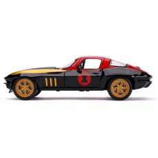 ماشین فلزی شورلت مدل Corvette به همراه فیگور بیوه سیاه با مقیاس 1:24, image 3