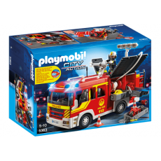 پلی موبیل ماشین آتش‌نشانی با افکت نور و صدا (playmobil), image 