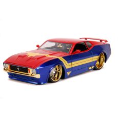 ماشین فورد مدل Mustang Mach 1 و فیگور فلزی کاپیتان مارول با مقیاس 1:24, image 4