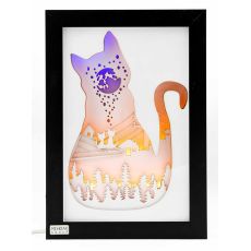 تابلو نورانی گربه بر روی بام, image 