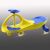سه‌چرخه لوپ کار با چرخ‌های چراغ‌ دار مدل زرد آبی, image 2