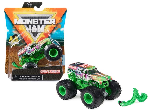 ماشین Monster Jam مدل Grave Digger با مقیاس 1:64 به همراه پایه, تنوع: 6044941-Grave Digger, image 