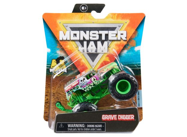 ماشین Monster Jam مدل Grave Digger با مقیاس 1:64 به همراه پایه, تنوع: 6044941-Grave Digger, image 4