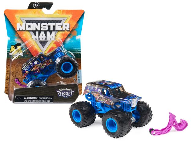 ماشین Monster Jam مدل Digger با مقیاس 1:64 به همراه پایه, تنوع: 6044941-Digger, image 