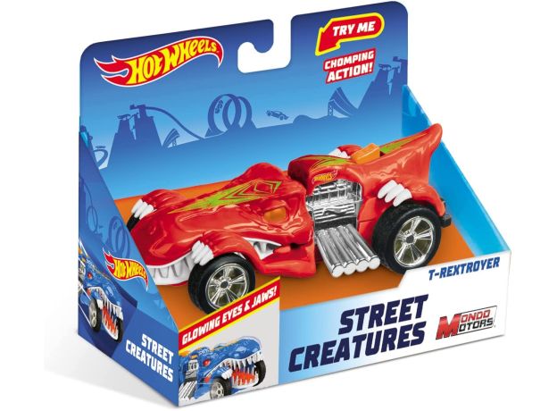 پک تکی ماشین Hot Wheels سری Street Creatures مدل Rextroyer قرمز, تنوع: 51201-Sharkruiser Red, image 4