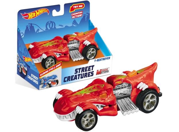 پک تکی ماشین Hot Wheels سری Street Creatures مدل Rextroyer قرمز, تنوع: 51201-Sharkruiser Red, image 