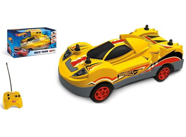 ماشین کنترلی Hot Wheels سری Race Team مدل زرد با مقیاس 1:28, image 