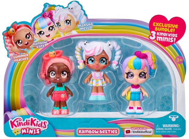 ست 3 تایی عروسک های کوچولو Kindi Kids مدل Rainbow Besties, image 7