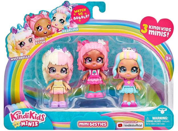 ست 3 تایی عروسک های کوچولو Kindi Kids مدل Rainbow Besties, image 
