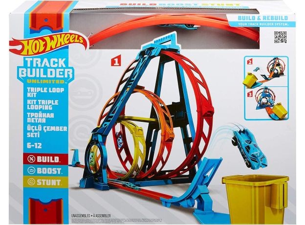 جعبه پیست ماشین های Hot Wheels سری Track Builder مدل Unlimited Triple Loop, image 10