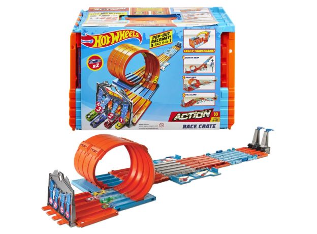 پیست مسابقه 3 در 1 ماشین های Hot Wheels سری Action مدل Race Crate, image 