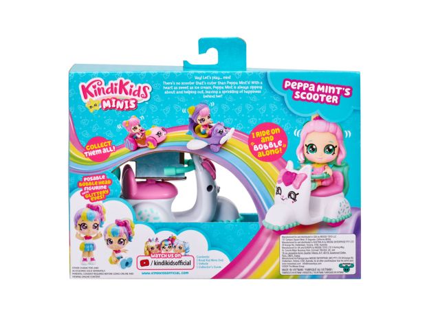 ست عروسکی Peppa Mints کوچولو همراه اسکوتر صورتی Kindi Kids, image 6