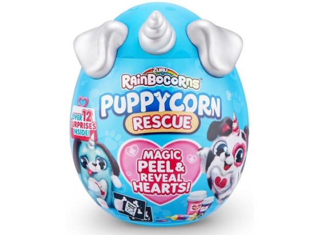 عروسک سورپرایزی رینبوکورنز RainBocoRns سری Puppycorn Rescue با شاخ و گوش های نقره ای, تنوع: 9261-Silver, image 