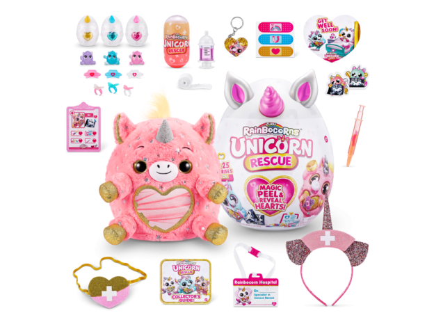 عروسک سورپرایزی رینبوکورنز RainBocoRns سری Unicorn Rescue با شاخ صورتی, تنوع: 9262-Pink, image 