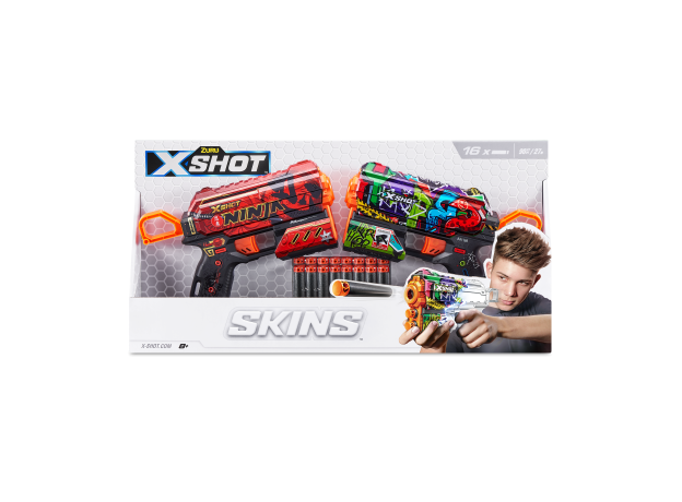 تفنگ دو قلو ایکس شات X-Shot سری Skins مدل Ninja و Graffiti, image 9