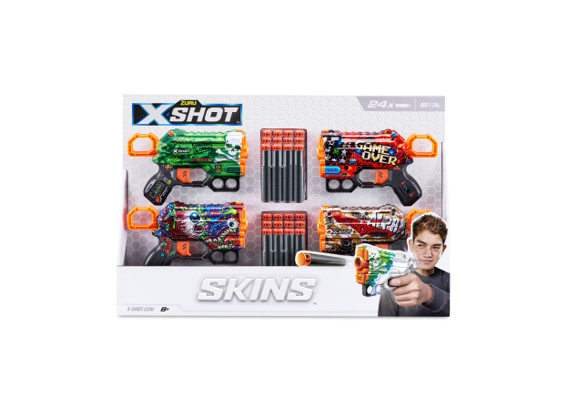 تفنگ چهار قلو ایکس شات X-Shot سری Skins مدل Menace, image 11