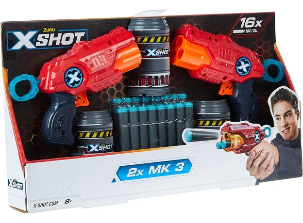 تفنگ دو قلو ایکس شات X-Shot مدل MK3 قرمز, image 