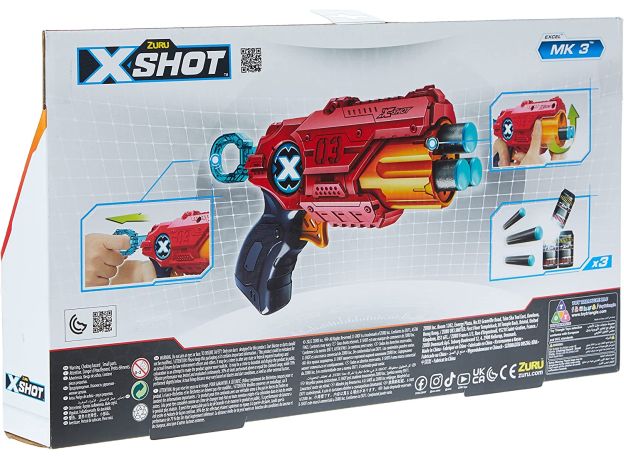 تفنگ دو قلو ایکس شات X-Shot مدل MK3 قرمز, image 2