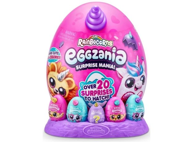 عروسک سورپرایزی رینبوکورنز RainBocoRns سری Eggzania با شاخ بنفش, تنوع: 9258-Purple, image 