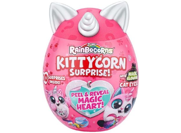 عروسک سورپرایزی رینبوکورنز RainBocoRns سری Kittycorn با شاخ و گوش سفید, تنوع: 9259SQ1-White, image 