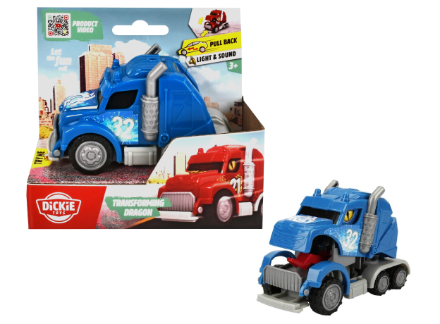 کامیون تبدیل شونده 12 سانتی Dickie Toys مدل آبی, تنوع: 203341033-Blue Transforming Dragon, image 