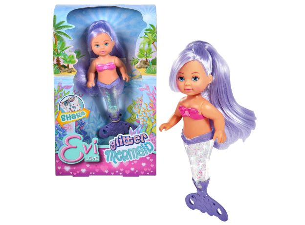عروسک 12 سانتی Evi Love سری Glitter Mermaid با موهای بنفش, تنوع: 105733482-Glitter Mermaid Purpl, image 