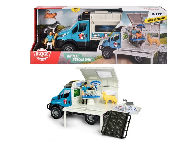 ست نجات حیوانات Dickie Toys همراه با کامیون Iveco, image 