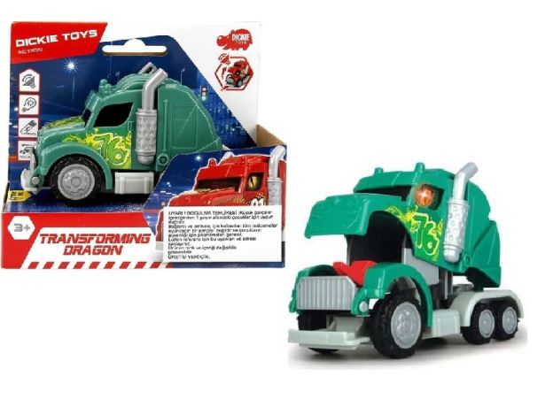 کامیون تبدیل شونده 12 سانتی Dickie Toys مدل سبز, تنوع: 203341033-Green Transforming Dragon, image 