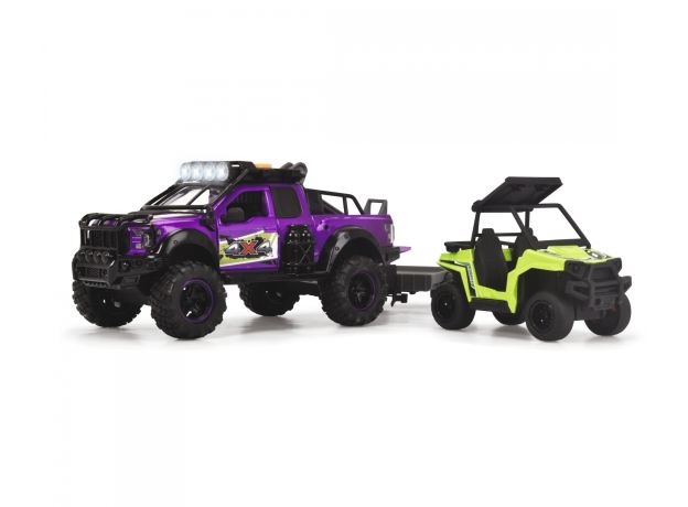 ست آفرود Dickie Toys همراه با ماشین Ford Raptor، موتور چهارچرخ و موتور سیکلت, image 2