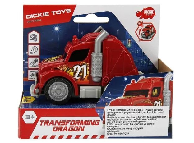 کامیون تبدیل شونده 12 سانتی Dickie Toys مدل قرمز, تنوع: 203341033-Red Transforming Dragon, image 4