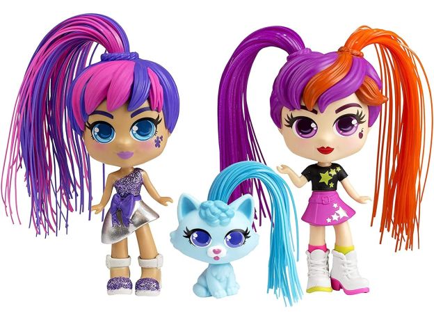 پک 3 تایی عروسک های دو قلو با موی جادویی Curli Girls مدل Color Magic, تنوع: 82079-twin Pack, image 2