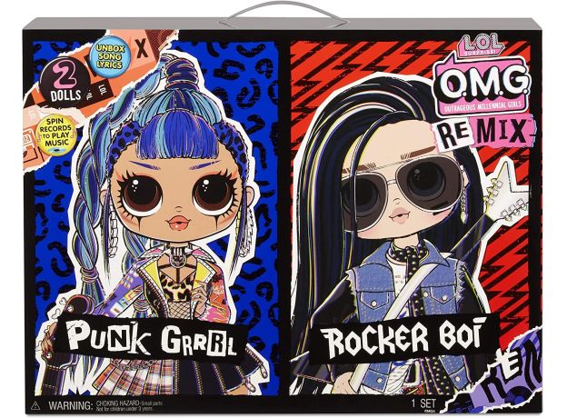 عروسک 2 تایی LOL Surprise سری OMG Remix مدل Rocker Boi و Punk Grrrl, image 