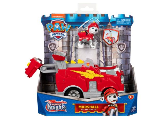 ماشین آتش نشانی و فیگور مارشال سگ‌ های نگهبان Paw Patrol سری Rescue Knight, تنوع: 6062181-Marshall, image 6