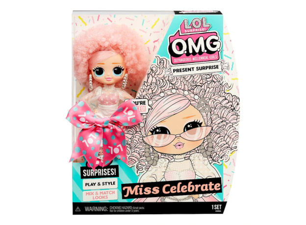 عروسک LOL Surprise سری OMG Present Surprise مدل Miss Celebrate, image 