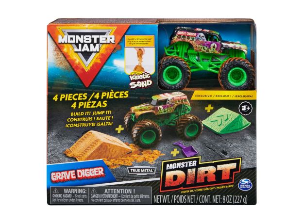 ماشین Monster Jam Dirt مدل Grave Digger همراه با Kinetic Sand, image 