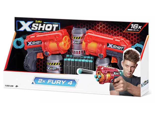 تفنگ دوقلو ایکس شات X-Shot مدل Fury 4 قرمز, image 4