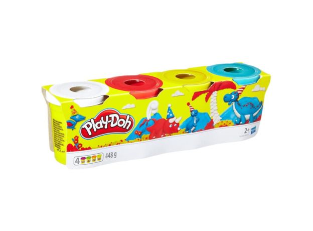 پک 4 تایی خمیربازی Play Doh (سفید-قرمز-زرد-آبی), تنوع: B5517EU4-4 Colors Dino, image 3