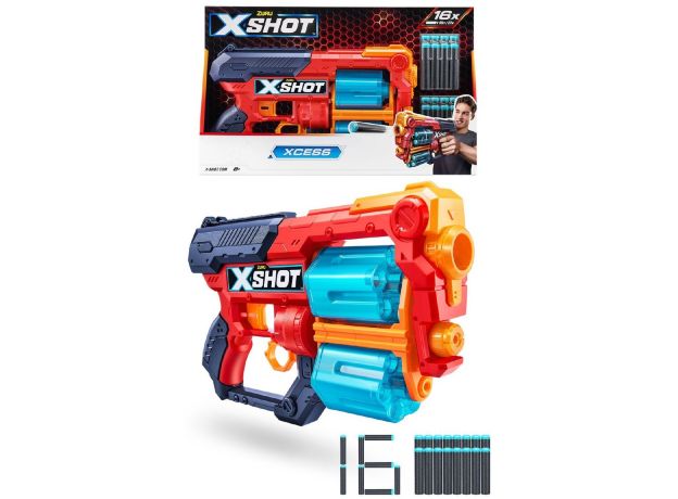 تفنگ 2 خشابه ایکس شات X-Shot مدلXcess قرمز, image 