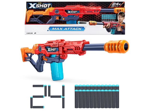 تفنگ ایکس شات X-Shot مدل Max Attack قرمز, تنوع: 3694 - Red, image 