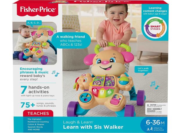 واکر آموزشی هاپو کوچولوی Fisher Price مدل صورتی, image 