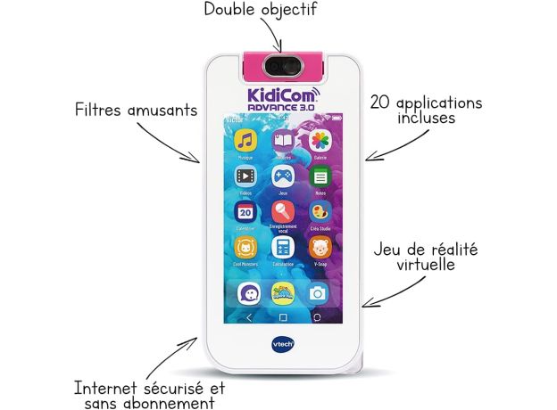 موبایل هوشمند صورتی Vtech مدل Advance 3.0, تنوع: 541153vt-Pink, image 9
