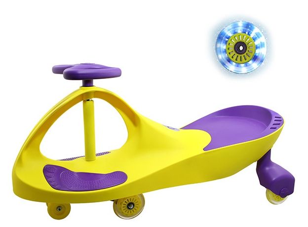 سه‌چرخه لوپ کار با چرخ‌های چراغ‌ دار مدل زرد بنفش, image 