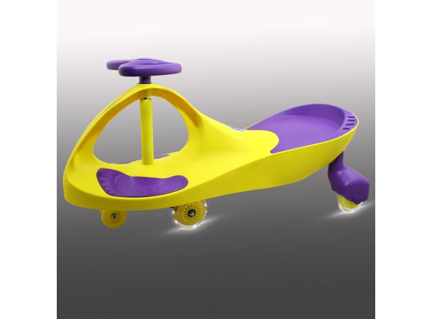 سه‌چرخه لوپ کار با چرخ‌های چراغ‌ دار مدل زرد بنفش, image 2