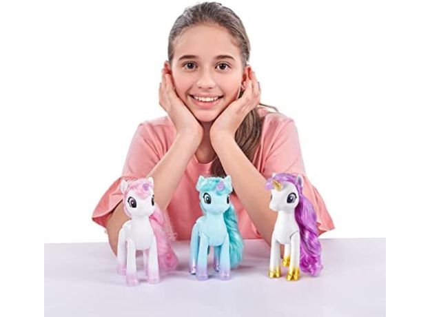 يونيکورن رنگی Sparkle Girlz با شاخ طلایی و موهای بنفش, تنوع: 100374-Unicorns and ponies Gold and Purple, image 2