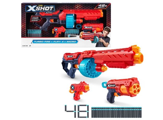 پک 3 تایی تفنگ‌های ایکس شات X-Shot مدل Combo Pack مدل قرمز, image 