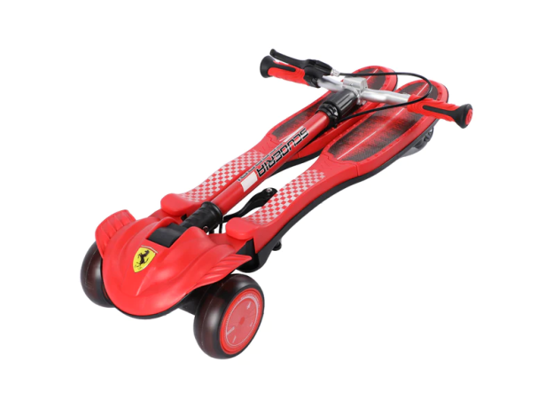 اسکوتر جمع شو Ferrari با چرخ های چراغ دار مدل قرمز, image 3