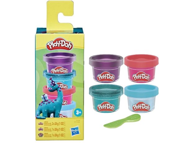 پک 4 تایی مینی خمیربازی Play Doh مدل دایناسور, تنوع: F7172-Dinosaur, image 