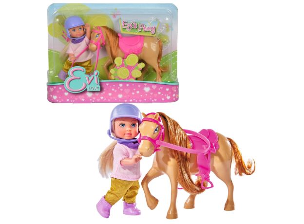 ست عروسک و اسب کرم Evi Pony, تنوع: 105737464-Pony Cream, image 
