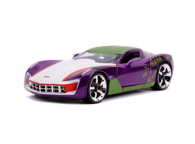 ماشین فلزی 2009 Chevy Corvette Stingray و فیگور فلزی جوکر با مقیاس 1:24, image 4