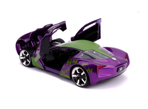 ماشین فلزی 2009 Chevy Corvette Stingray و فیگور فلزی جوکر با مقیاس 1:24, image 6